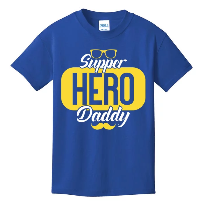 Superhero Daddy Son Daughter Dad Birthday Fathers Day Gift Kids T-Shirt