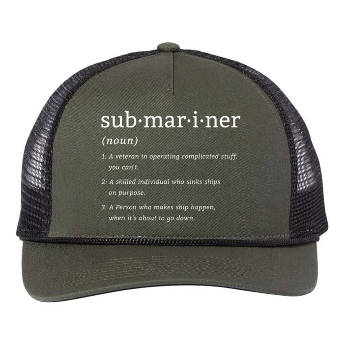 Submariner Definition Submersible Nuclearpowered Submarine Retro Rope Trucker Hat Cap