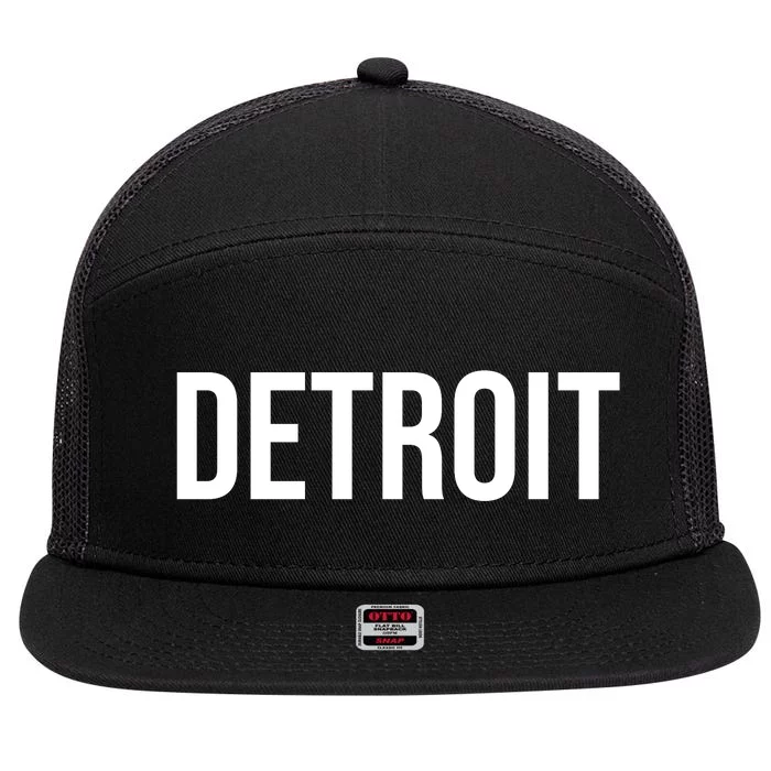 Simple Detroit 7 Panel Mesh Trucker Snapback Hat