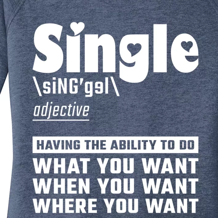 Single Definition Singles Awareness Day Gift Women's Perfect Tri Tunic Long Sleeve Shirt