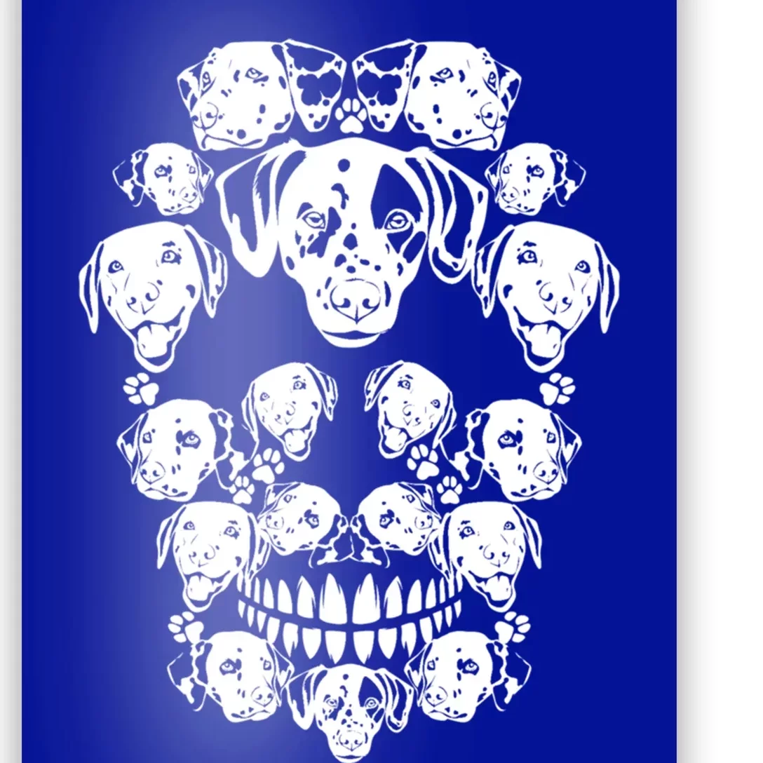 Skull Dalmatian Skeleton Halloween Costume Scary Gift Poster