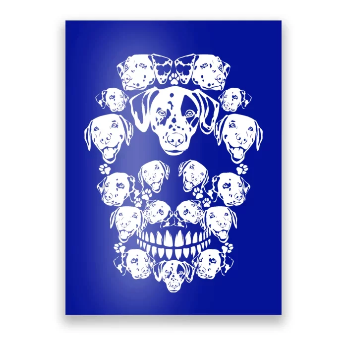 Skull Dalmatian Skeleton Halloween Costume Scary Gift Poster