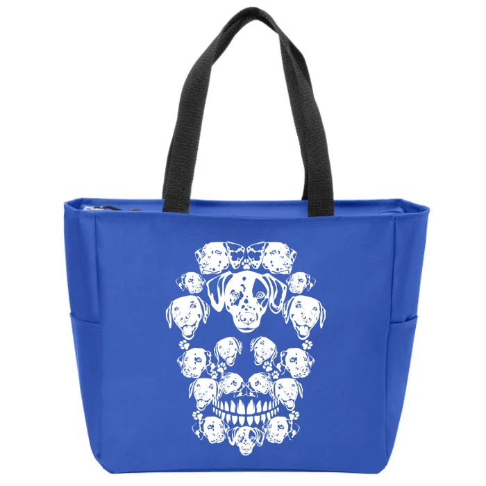 Skull Dalmatian Skeleton Halloween Costume Scary Gift Zip Tote Bag