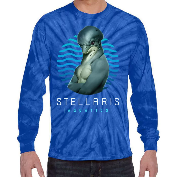 Stellaris Dolph Scifi Strategy Game Dolphin Tie-Dye Long Sleeve Shirt