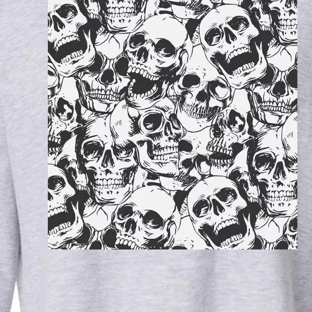 Spooky Deadly Skulls Cropped Pullover Crew