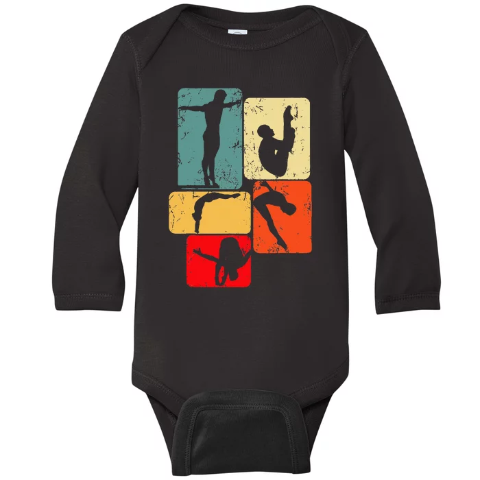 Springboard Diving Springboard Diver Platform Diving Baby Long Sleeve Bodysuit