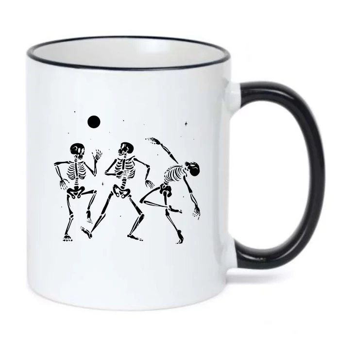 Spooky Dancing Skeletons Halloween Costume Music Adult Black Color Changing Mug