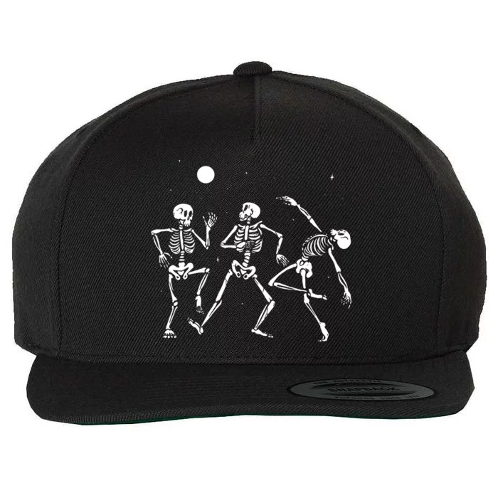 Spooky Dancing Skeletons Halloween Costume Music Adult Wool Snapback Cap