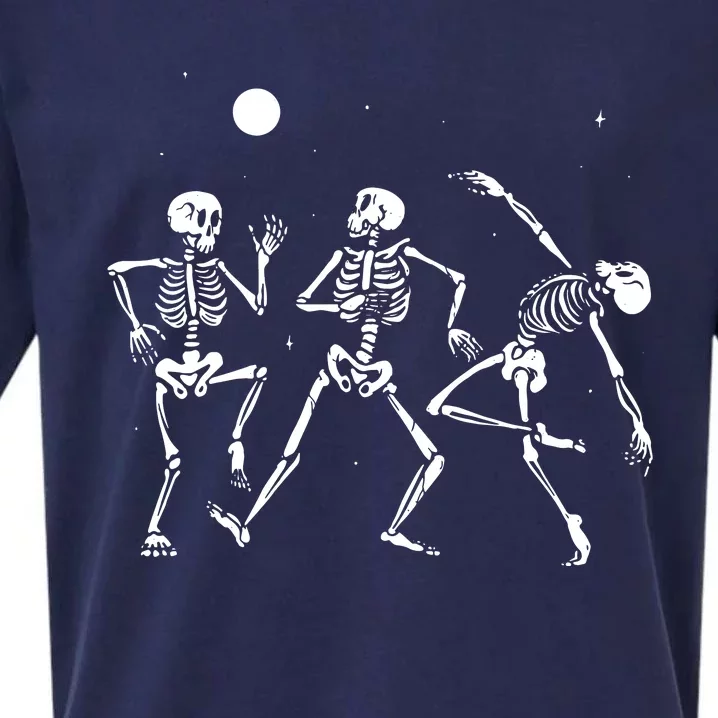 Spooky Dancing Skeletons Halloween Costume Music Adult Sueded Cloud Jersey T-Shirt