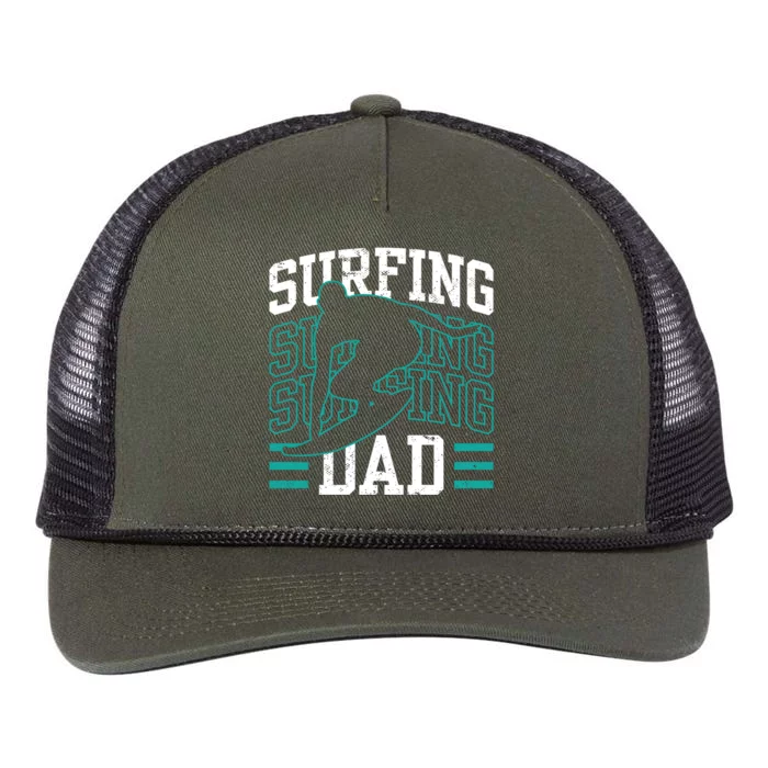 Surfing Dad Surf Surfboard Sayings Surfer Father Daddy Papa Gift Retro Rope Trucker Hat Cap