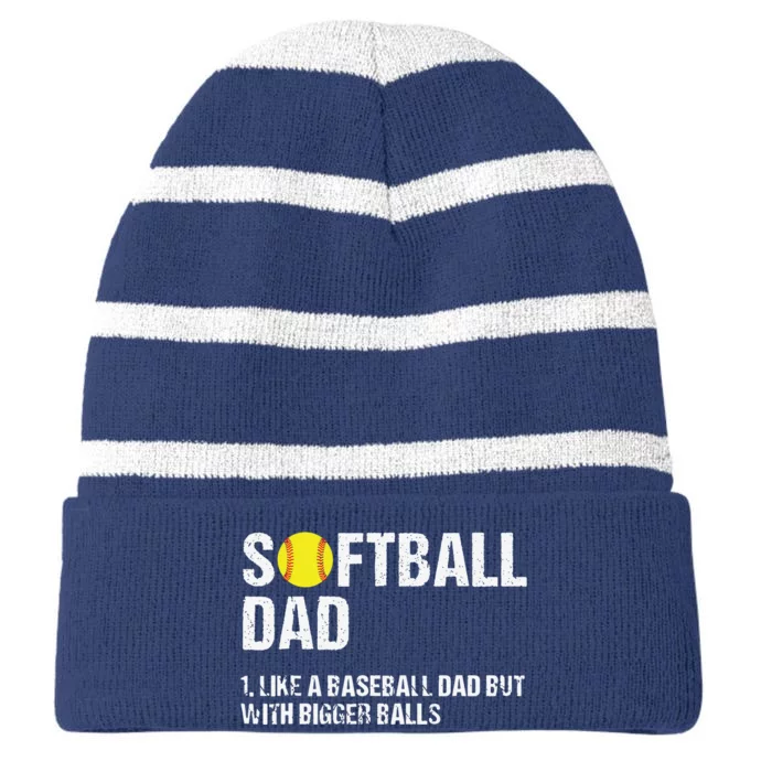 Softball Dad Striped Beanie with Solid Band