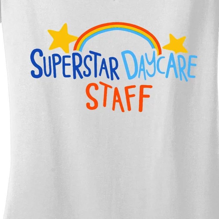 Superstar Daycare Staff Trendy Apparel Women's V-Neck T-Shirt