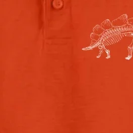 Stegosaurus Dinosaur Skeleton Illustration Art Graphic Bones Great Gift Dry Zone Grid Performance Polo