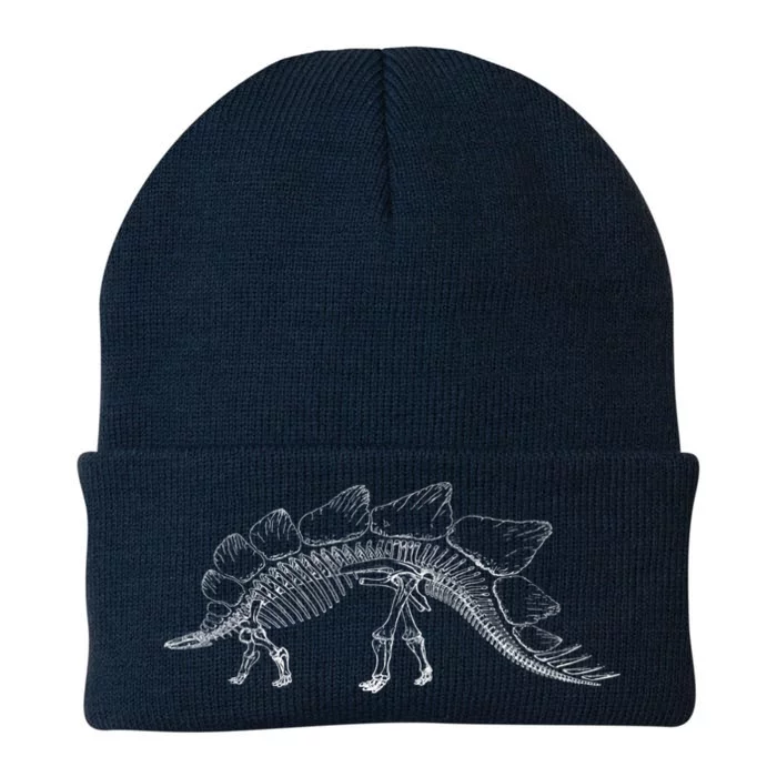 Stegosaurus Dinosaur Skeleton Illustration Art Graphic Bones Great Gift Knit Cap Winter Beanie