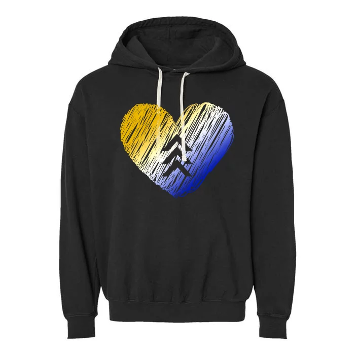 Support Down Syndrome Heart Garment-Dyed Fleece Hoodie