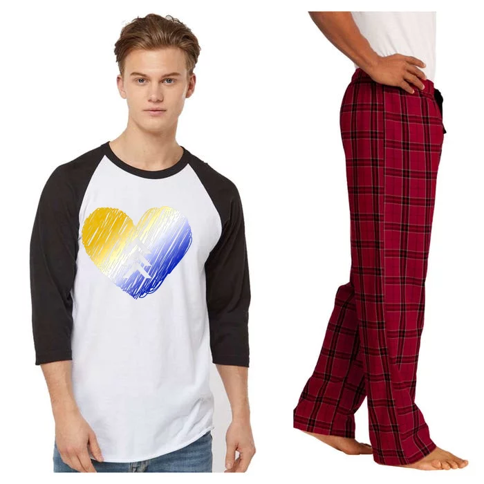 Support Down Syndrome Heart Raglan Sleeve Pajama Set