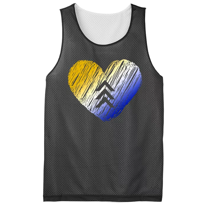 Support Down Syndrome Heart Mesh Reversible Basketball Jersey Tank