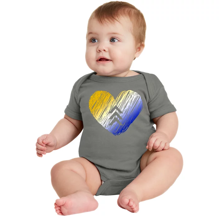 Support Down Syndrome Heart Baby Bodysuit