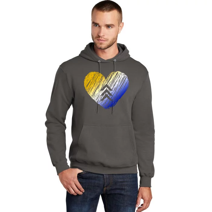 Support Down Syndrome Heart Tall Hoodie