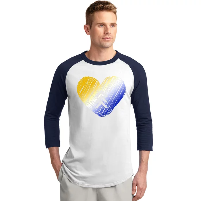 Support Down Syndrome Heart Baseball Sleeve Shirt