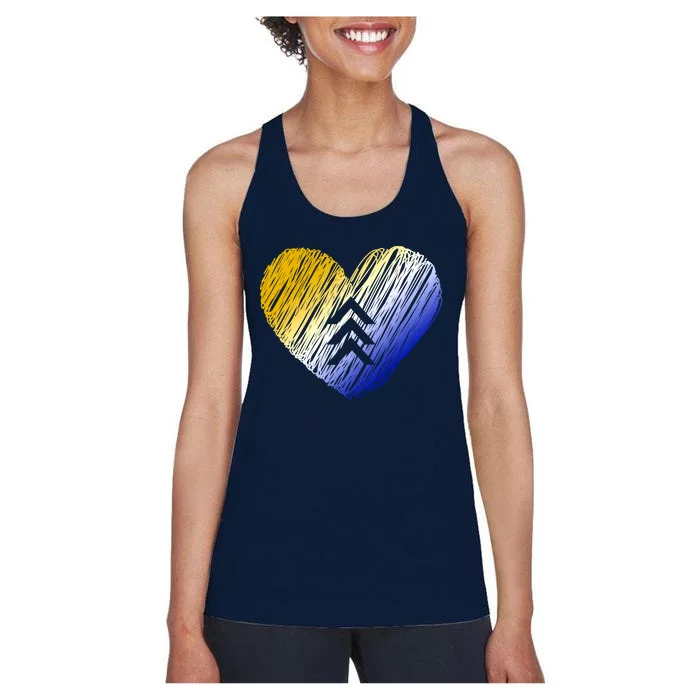 Support Down Syndrome Heart Women's Racerback Tank