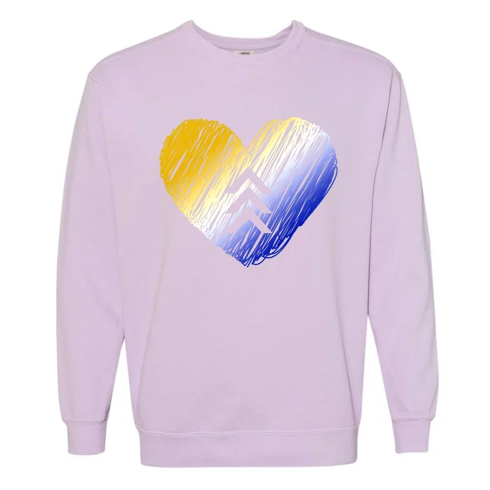 Support Down Syndrome Heart Garment-Dyed Sweatshirt