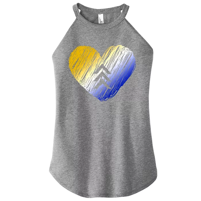 Support Down Syndrome Heart Women’s Perfect Tri Rocker Tank