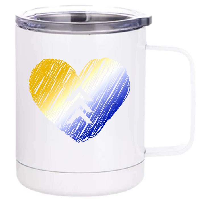 Support Down Syndrome Heart Front & Back 12oz Stainless Steel Tumbler Cup