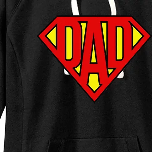 Super Dad Superhero Fathers Day Birthday Christmas Gift Women's Fleece Hoodie