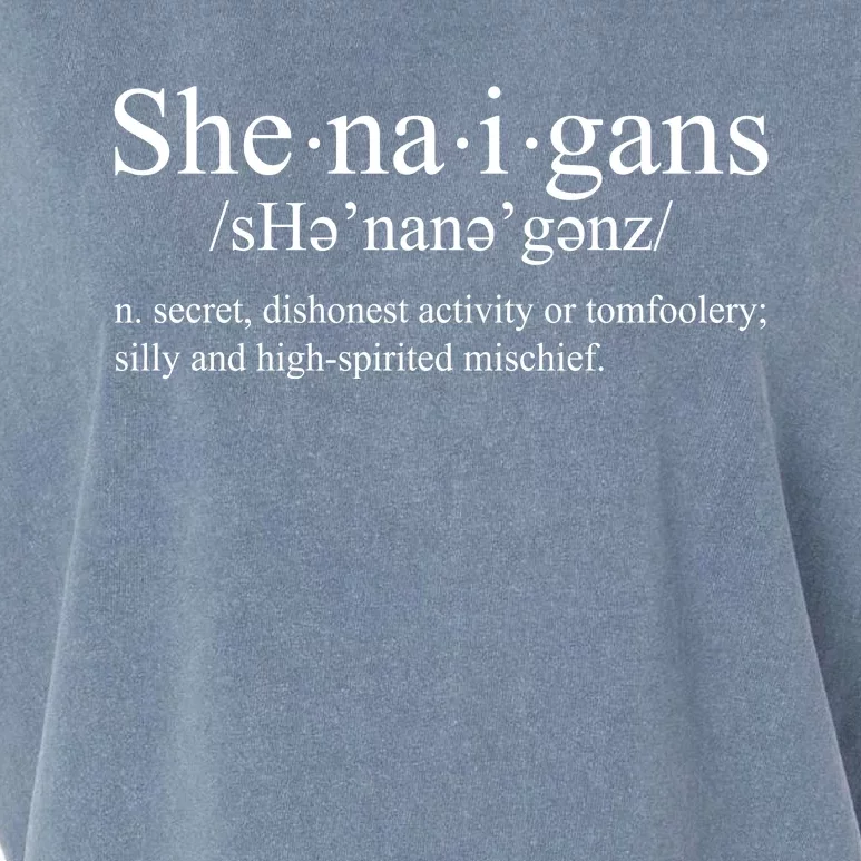 Shenanigans Definition St Patricks Day Funny Garment-Dyed Women's Muscle Tee