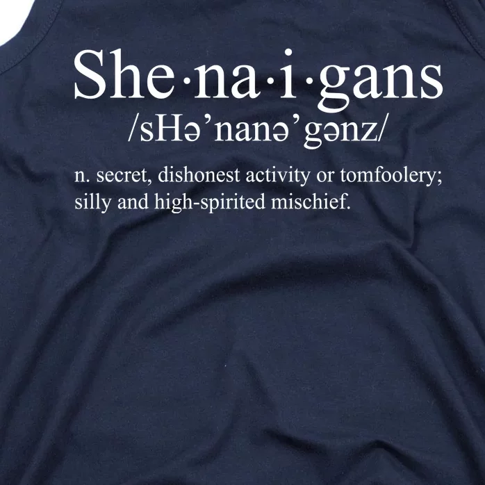 Shenanigans Definition St Patricks Day Funny Tank Top