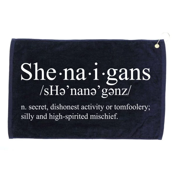 Shenanigans Definition St Patricks Day Funny Grommeted Golf Towel