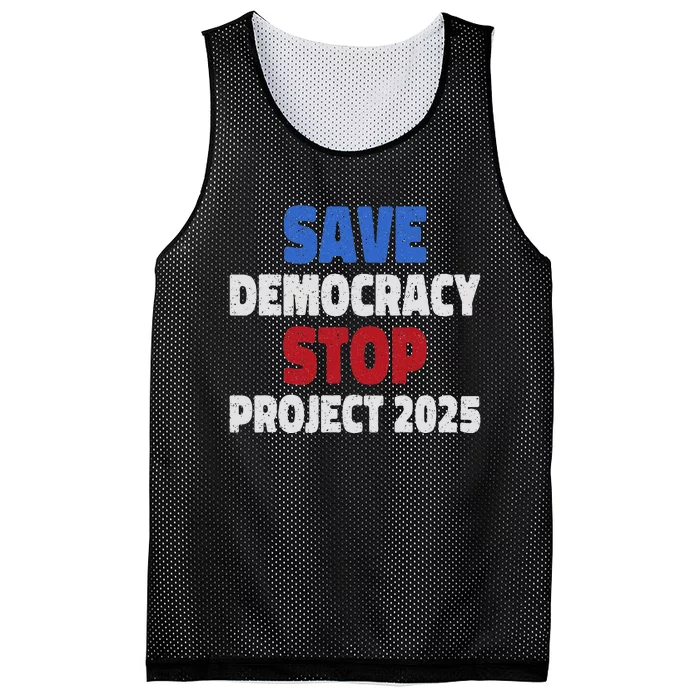 Save Democracy Stop Project 2025 Presidential Election Design Mesh Reversible Basketball Jersey Tank