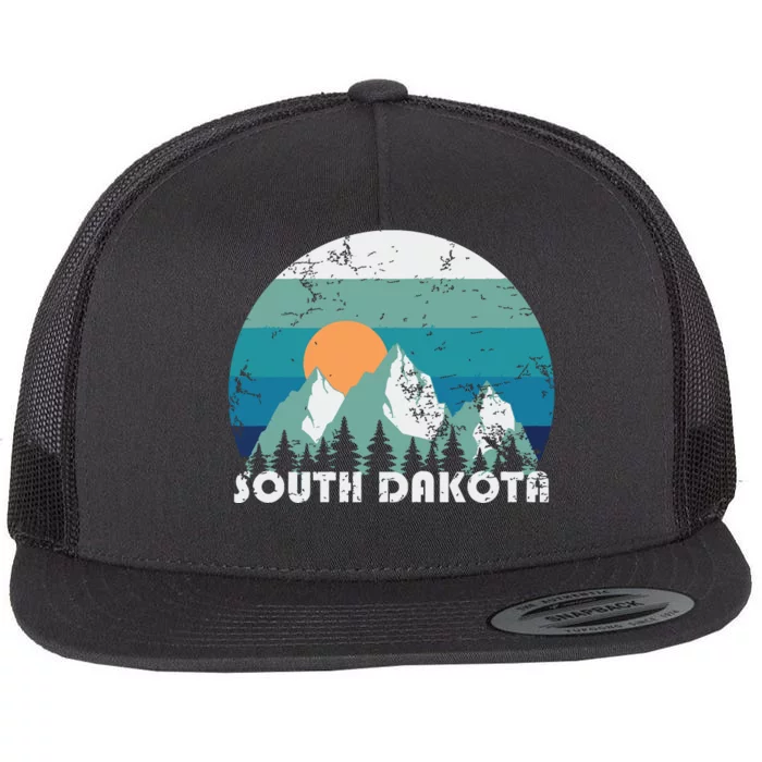 South Dakota State Retro Vintage Flat Bill Trucker Hat