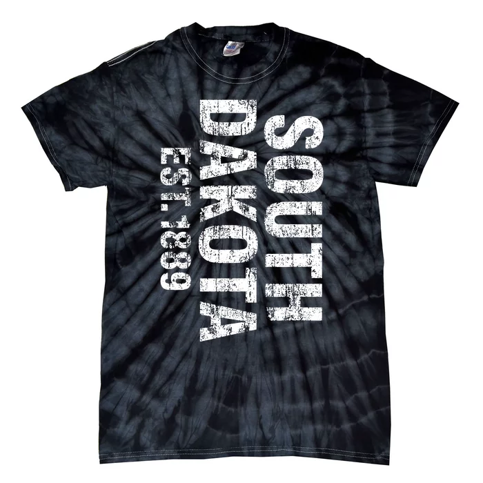 South Dakota State Patriotic American Usa Distressed Design Tie-Dye T-Shirt