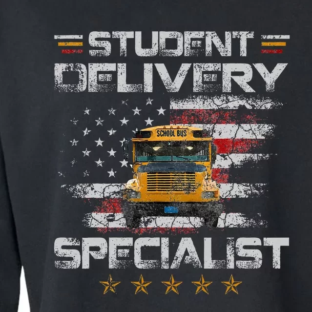 Student Delivery Specialist Funny School Bus Driver Cropped Pullover Crew