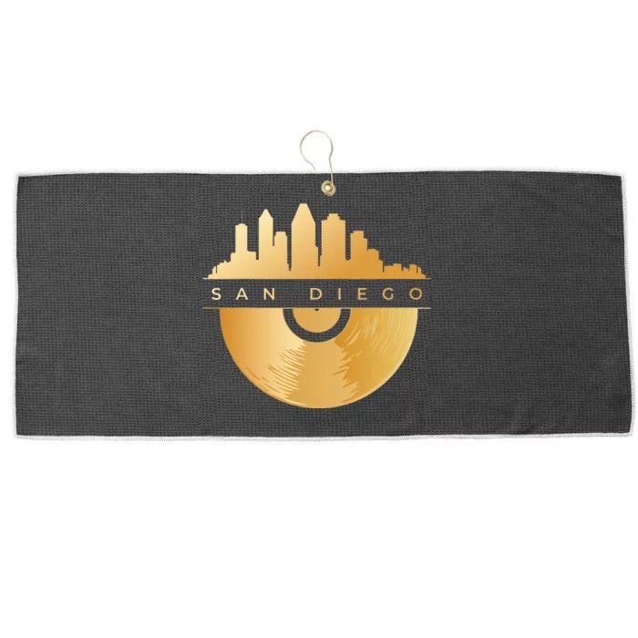 San Diego Skyline Vinyl Record California Music Souvenir Large Microfiber Waffle Golf Towel