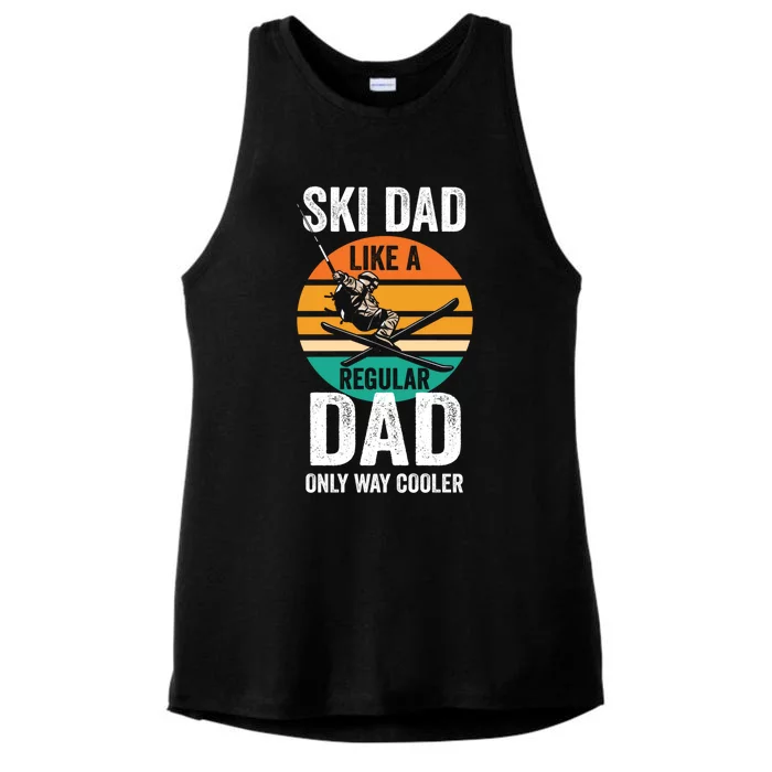 Skier Daddy Ski Dad Like A Regular Dad Only Way Cooler Great Gift Ladies Tri-Blend Wicking Tank