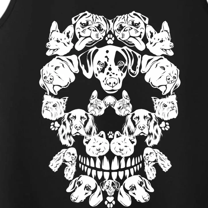 Skull Dog Skeleton Halloween Costume Scary Carnival Performance Tank