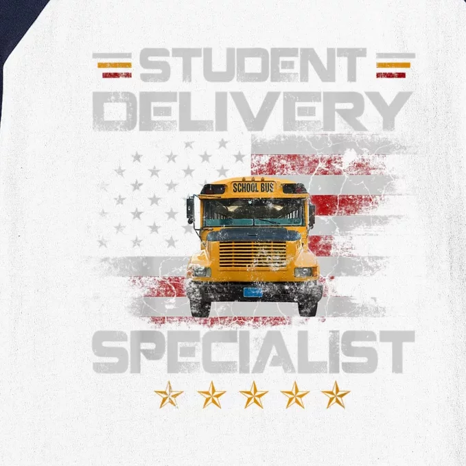 Student Delivery Specialist Funny School Bus Driver Men Baseball Sleeve Shirt