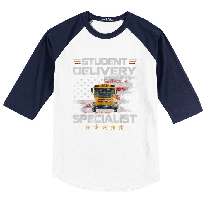 Student Delivery Specialist Funny School Bus Driver Men Baseball Sleeve Shirt