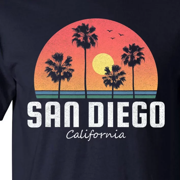 San Diego Shirt Vintage Retro Beach Sunset Tall T-Shirt