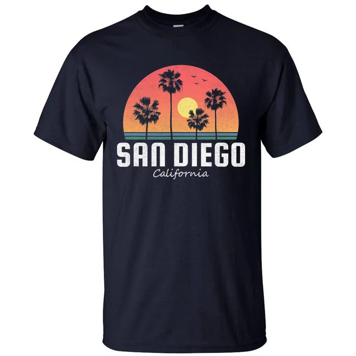 San Diego Shirt Vintage Retro Beach Sunset Tall T-Shirt