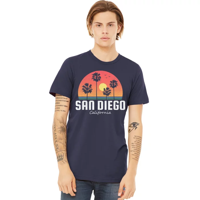 San Diego Shirt Vintage Retro Beach Sunset Premium T-Shirt