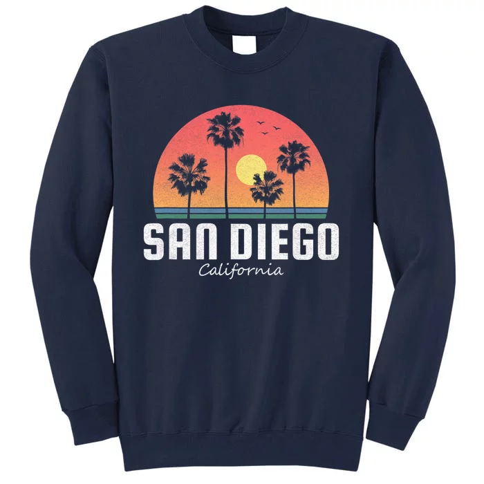 San Diego Shirt Vintage Retro Beach Sunset Tall Sweatshirt