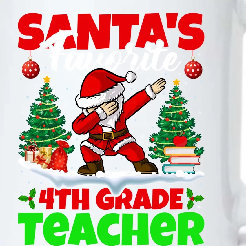 Santa Dabbing SantaS Favorite 4th Grade Teacher Christmas Gift Black Color Changing Mug