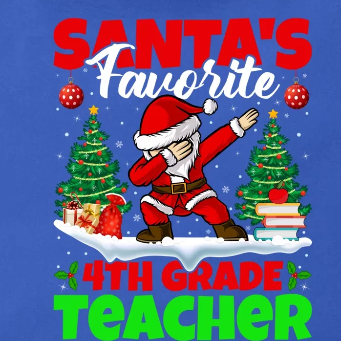 Santa Dabbing SantaS Favorite 4th Grade Teacher Christmas Gift Zip Tote Bag