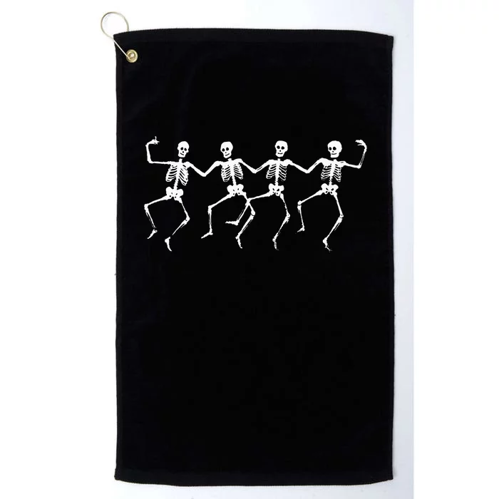 Spooky Dancing Skeletons Classic White Halloween Platinum Collection Golf Towel