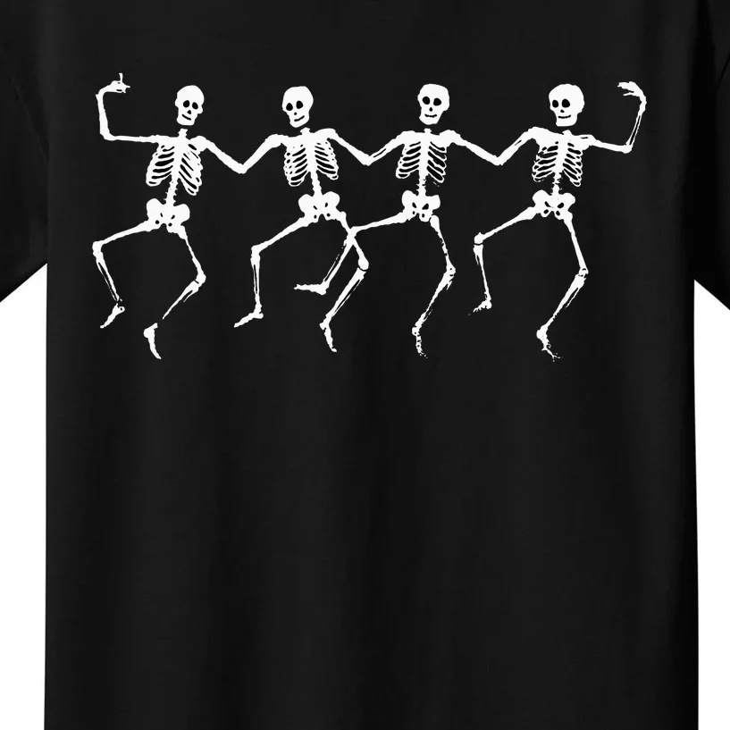 Spooky Dancing Skeletons Classic White Halloween Kids T-Shirt