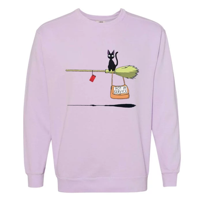 Studio Delivery Service Jiji Black Cat Anime Garment-Dyed Sweatshirt